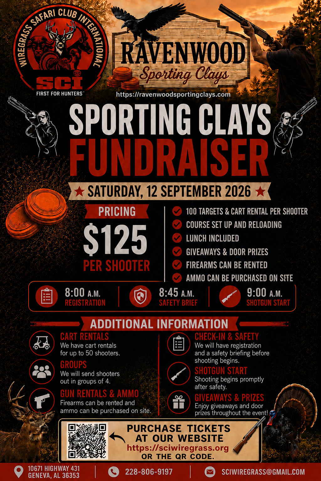 Sporting Clays Fundraiser event flyer